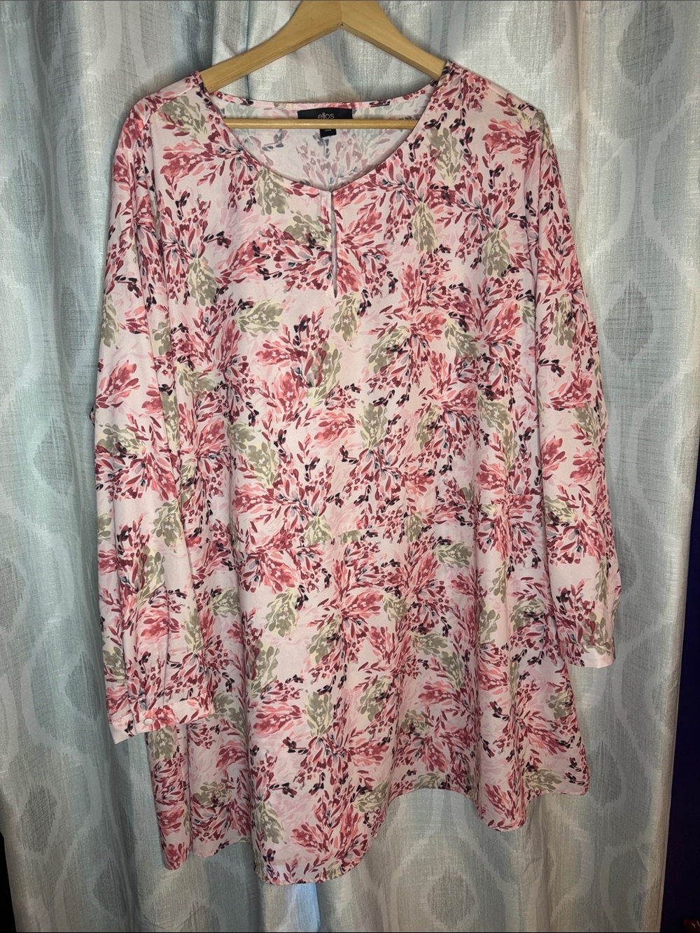 Ellos Knee Length Dress Pink Floral Size 22